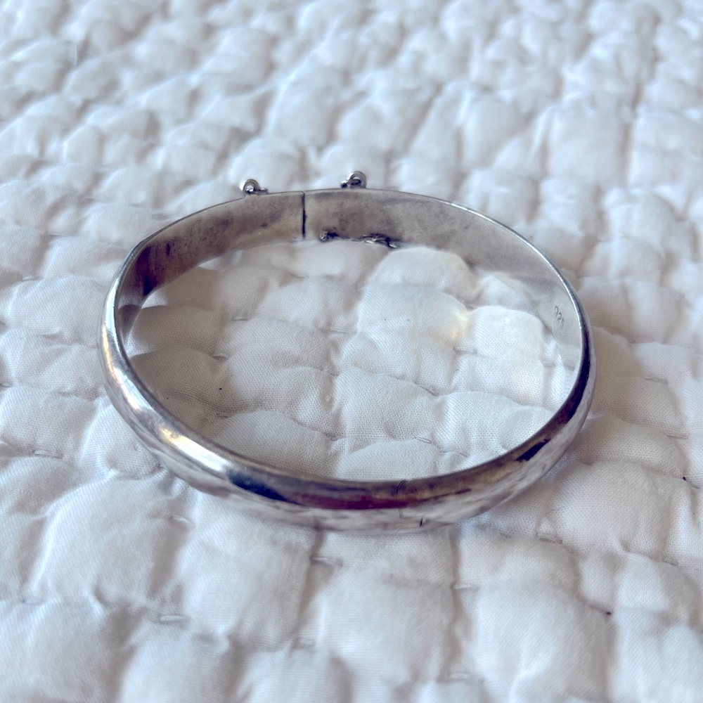 Vintage 1950s sterling silver bangle bracelet stamped 925